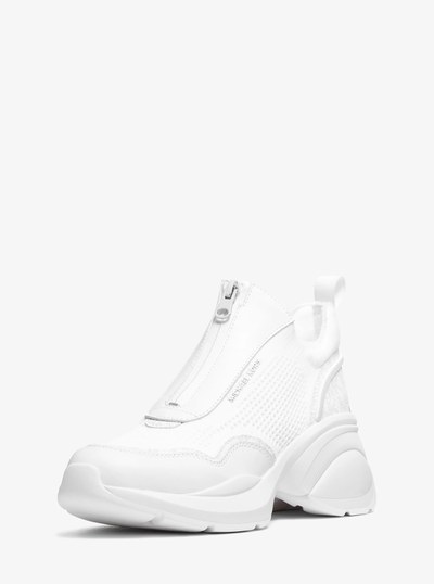 Zuma Mixed-Media Trainer in BRIGHT WHT | Michael Kors