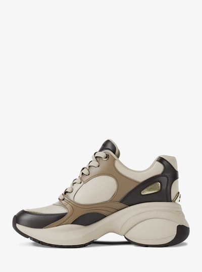 Zuma Leather and Mesh Trainer in CHOCOLATE COMBO | Michael Kors