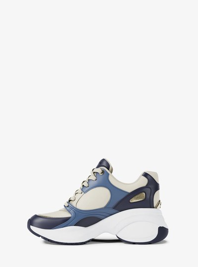 Zuma Leather and Mesh Trainer in FRCH BLU MLT | Michael Kors