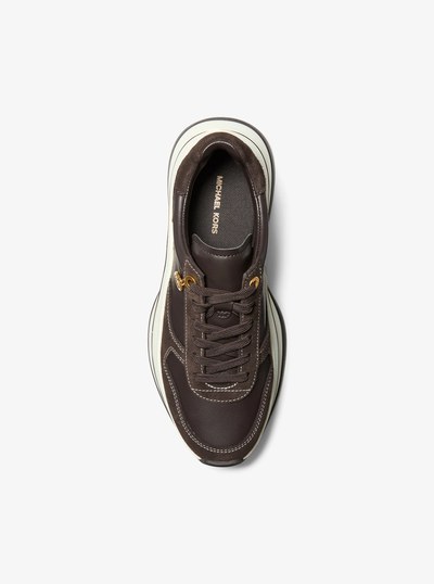 Arla Leather and Suede Trainer in CHOCOLATE | Michael Kors