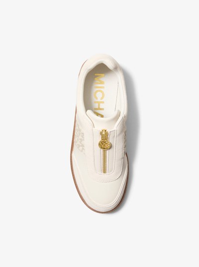 Jovie Zip-Front Sneaker in VANILLA | Michael Kors