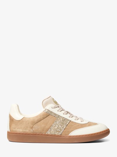 Jovie Mixed Media Sneaker in EGGSHELL | Michael Kors