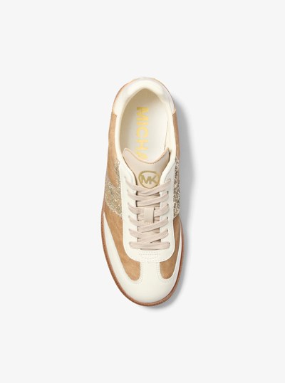 Jovie Mixed Media Sneaker in EGGSHELL | Michael Kors