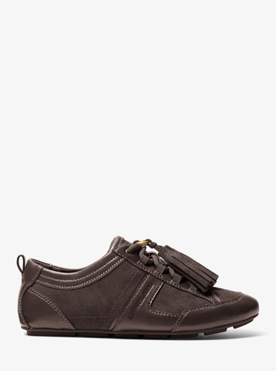 Keely Tassel Suede Trainer  in CHOCOLATE | Michael Kors