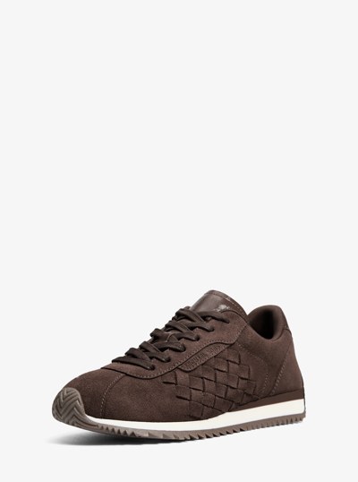 Rhodes Woven Suede Trainer in CHOCOLATE | Michael Kors
