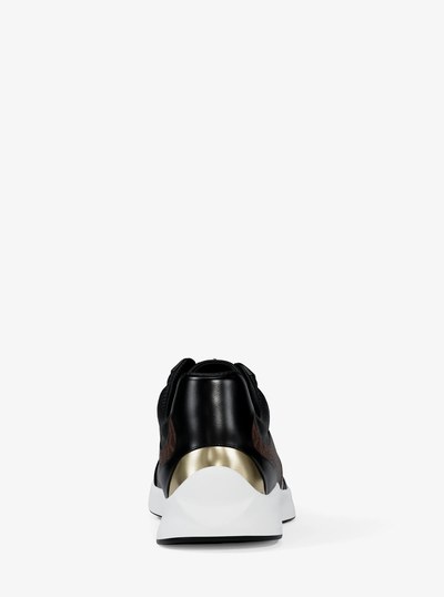 Thea Mixed-Media Trainer in BLK/BROWN | Michael Kors