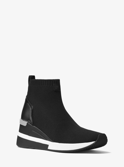 Skyler Stretch-Knit Sock Sneaker in BLACK | Michael Kors