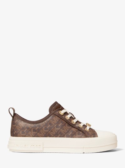 Espadrille Evy &agrave; logo signature Empire in BRUN | Michael Kors