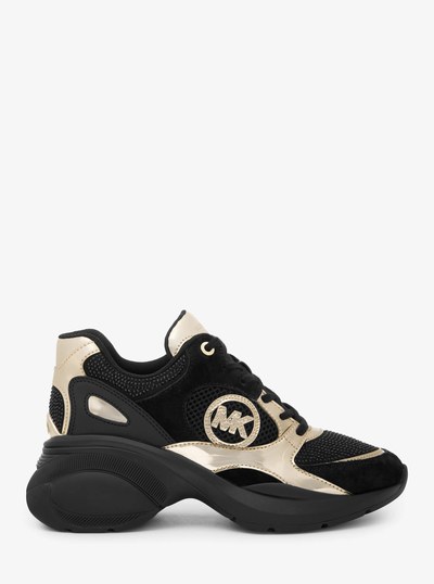 Zuma Mesh and Metallic Trainer in PALE GOLD | Michael Kors