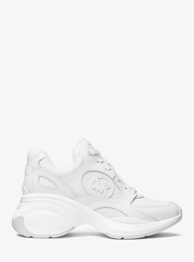 Zuma Leather and Mesh Trainer in OPTIC WHITE | Michael Kors