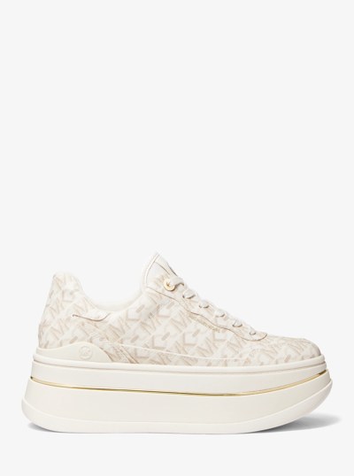 Hayes Empire Signature Logo Platform Sneaker in VANILLA | Michael Kors