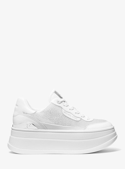 Hayes Embellished Leather Sneaker in OPTIC WHITE | Michael Kors