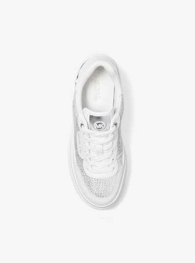 Hayes Embellished Leather Sneaker in OPTIC WHITE | Michael Kors