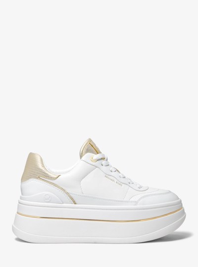 Hayes Leather Platform Sneaker in PALE GOLD | Michael Kors
