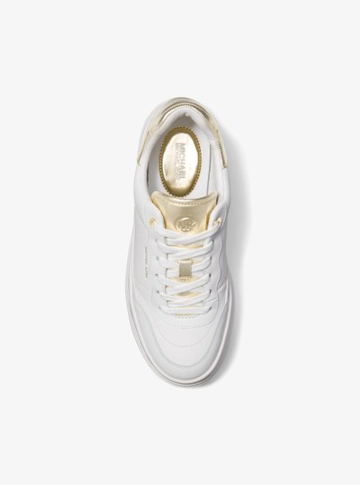 Hayes Leather Platform Sneaker in PALE GOLD | Michael Kors