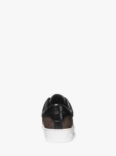 Keaton Signature Logo Zip-Up Sneaker in BROWN | Michael Kors