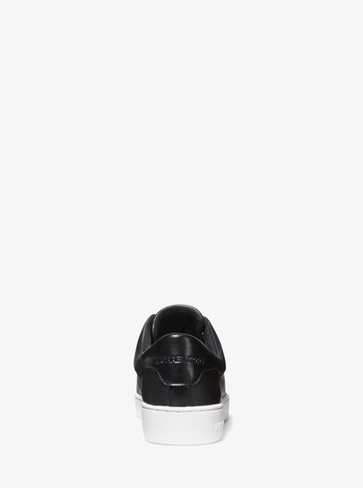 Keaton Leather Zip-Up Sneaker in BLACK | Michael Kors
