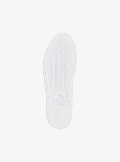 Keating Logo Embossed Leather Sneaker in OPTIC WHITE | Michael Kors