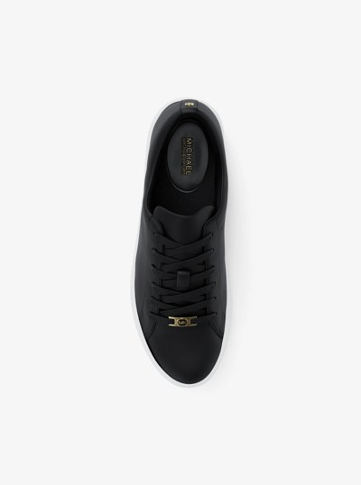 Keaton Leather Sneaker in BLACK | Michael Kors