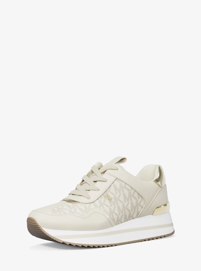 Raina Signature Logo Platform Trainer in VANILLA | Michael Kors