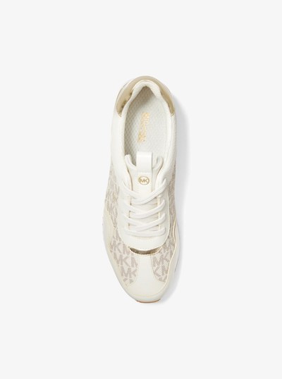 Raina Signature Logo Platform Trainer in VANILLA | Michael Kors