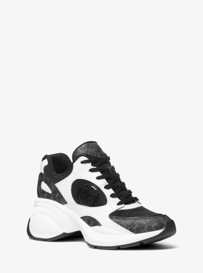 Zuma Empire Signature Logo and Mesh Trainer in BLACK | Michael Kors