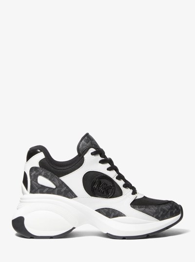 Zuma Empire Signature Logo and Mesh Trainer in BLACK | Michael Kors