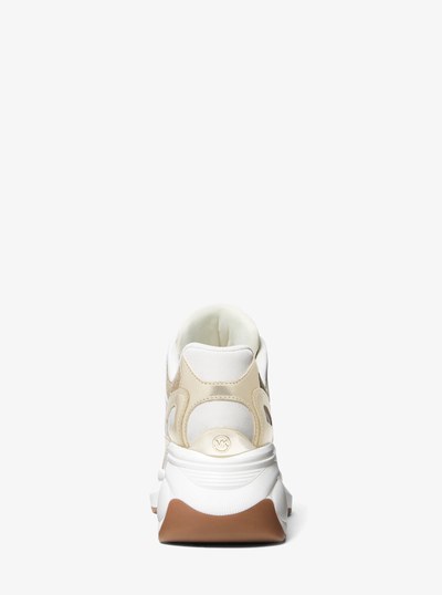 Zuma Glitter Chain Mesh and Metallic Trainer in PALE GOLD | Michael Kors