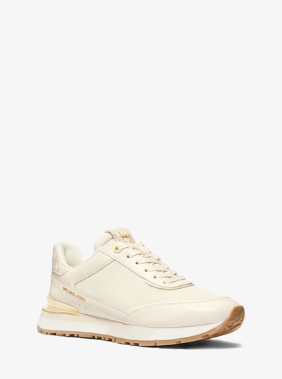 Nova Leather and Nylon Trainer in VANILLA COMBO | Michael Kors