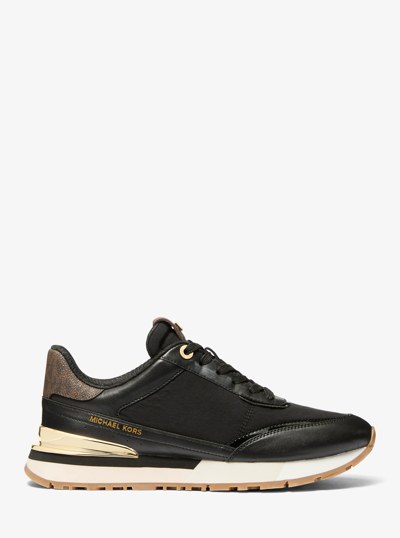 Nova Leather and Nylon Trainer in BROWN MULTI | Michael Kors