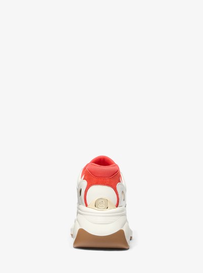 Zuma Two-Tone Leather and Suede Trainer in BURNT SIENNA | Michael Kors