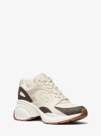 Zuma Color-Blocked Signature Logo Trainer in BROWN MULTI | Michael Kors