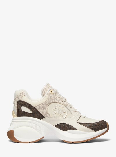 Zuma Color-Blocked Signature Logo Trainer in BROWN MULTI | Michael Kors