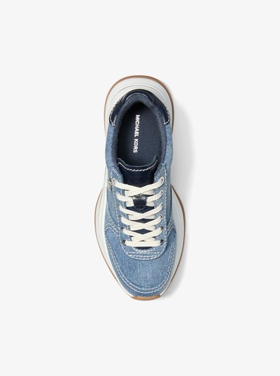 Arla Denim and Leather Trainer in NEW HRZN WSH | Michael Kors