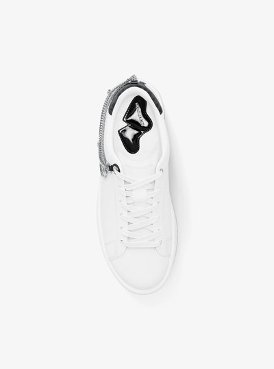 Dottie Embellished Leather Platform Sneaker in BLACK | Michael Kors