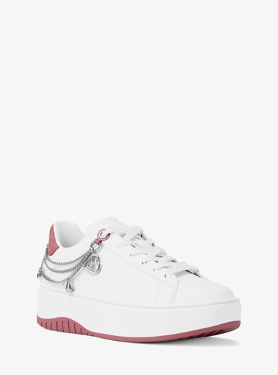 Dottie Embellished Leather Platform Sneaker in ROSEWOOD | Michael Kors