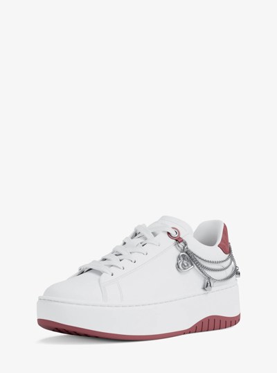 Dottie Embellished Leather Platform Sneaker in ROSEWOOD | Michael Kors