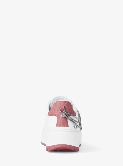 Dottie Embellished Leather Platform Sneaker in ROSEWOOD | Michael Kors