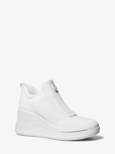 Emmy Mesh Wedge Trainer in OPTIC WHITE | Michael Kors