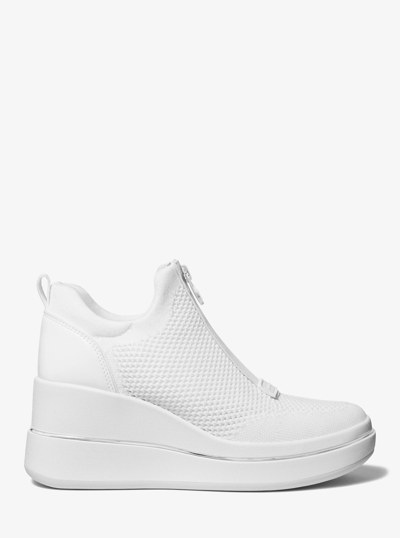 Emmy Mesh Wedge Trainer in OPTIC WHITE | Michael Kors
