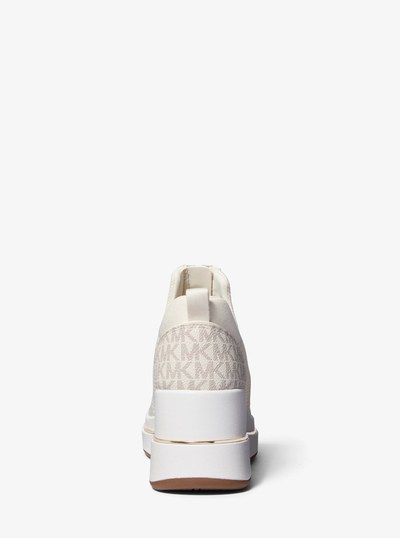 Emmy Mesh Zip-Up Wedge Trainer in VANILLA COMBO | Michael Kors