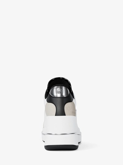 Emmy Mixed-Media Wedge Trainer in BLACK | Michael Kors