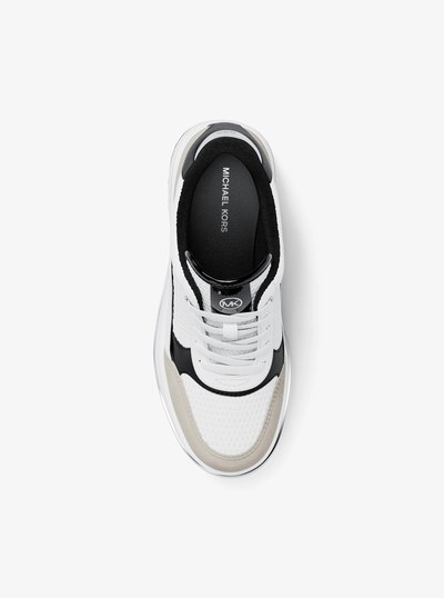 Emmy Mixed-Media Wedge Trainer in BLACK | Michael Kors