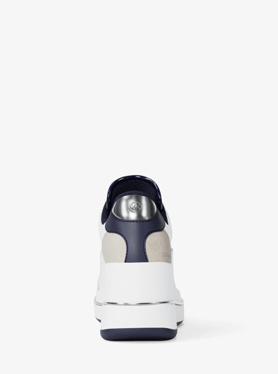 Emmy Mixed-Media Wedge Trainer in DRESS BLUES | Michael Kors