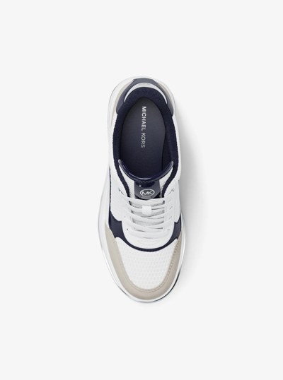 Emmy Mixed-Media Wedge Trainer in DRESS BLUES | Michael Kors