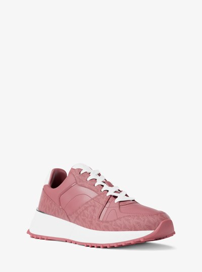 Jaime Mixed-Media Trainer in ROSEWOOD | Michael Kors