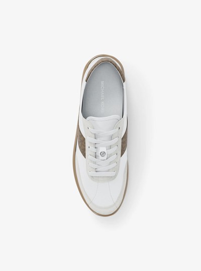 Kaycee Signature Logo Stripe Sneaker in HUSK | Michael Kors