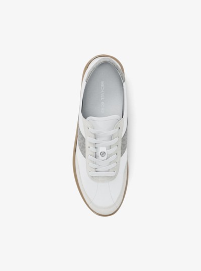 Kaycee Signature Logo Stripe Sneaker in QUARRY GREY | Michael Kors