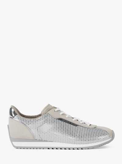 Rhodes Mixed-Media Sneaker in SILVER | Michael Kors