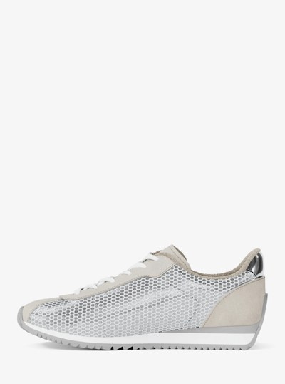 Rhodes Mixed-Media Sneaker in SILVER | Michael Kors